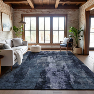 Piper Looms Mayfield Modern AMF1077 Navy Machine Washable Area Rug Lifestyle Image Feature