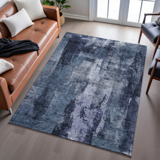 Piper Looms Mayfield Modern AMF1077 Navy Machine Washable Area Rug Lifestyle Image Feature