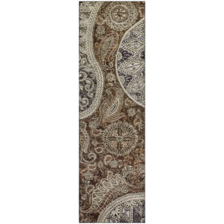 Piper Looms Mayfield Swirl AMF1078 Brown Machine Washable Area Rug Runner Main Image