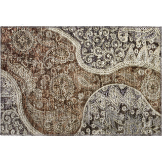 Piper Looms Mayfield Swirl AMF1078 Brown Machine Washable Area Rug Scatter Main Image