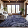 Piper Looms Mayfield Swirl AMF1078 Navy Machine Washable Area Rug Lifestyle Image Feature