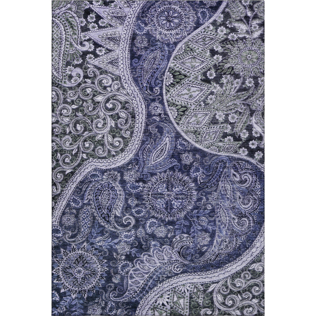Piper Looms Mayfield Swirl AMF1078 Navy Machine Washable Area Rug main image