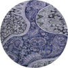 Piper Looms Mayfield Swirl AMF1078 Navy Machine Washable Area Rug Round Main Image