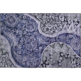 Piper Looms Mayfield Swirl AMF1078 Navy Machine Washable Area Rug Scatter Main Image