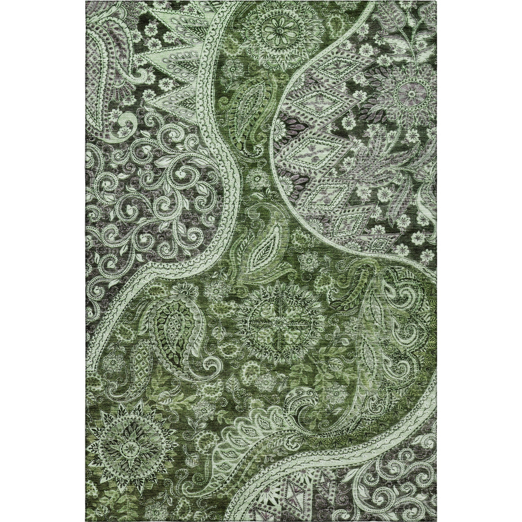 Piper Looms Mayfield Swirl AMF1078 Olive Machine Washable Area Rug main image