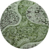 Piper Looms Mayfield Swirl AMF1078 Olive Machine Washable Area Rug Round Main Image