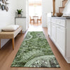 Piper Looms Mayfield Swirl AMF1078 Olive Machine Washable Area Rug Runner Lifestyle Image Feature