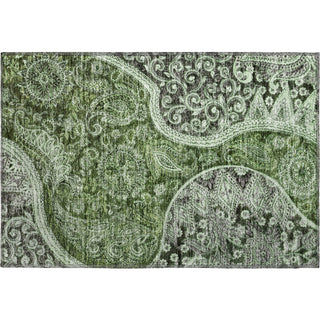 Piper Looms Mayfield Swirl AMF1078 Olive Machine Washable Area Rug Scatter Main Image