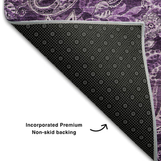 Piper Looms Mayfield Swirl AMF1078 Purple Machine Washable Area Rug Backing Image