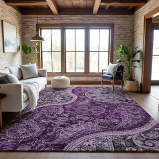 Piper Looms Mayfield Swirl AMF1078 Purple Machine Washable Area Rug Lifestyle Image Feature