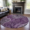Piper Looms Mayfield Swirl AMF1078 Purple Machine Washable Area Rug Round Lifestyle Image Feature