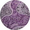 Piper Looms Mayfield Swirl AMF1078 Purple Machine Washable Area Rug Round Main Image