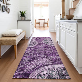 Piper Looms Mayfield Swirl AMF1078 Purple Machine Washable Area Rug Runner Lifestyle Image Feature