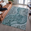 Piper Looms Mayfield Swirl AMF1078 Teal Machine Washable Area Rug Lifestyle Image Feature