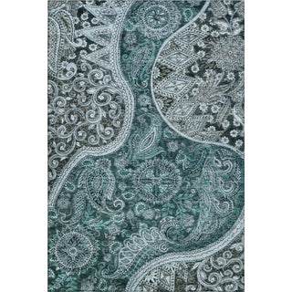 Piper Looms Mayfield Swirl AMF1078 Teal Machine Washable Area Rug main image