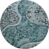 Piper Looms Mayfield Swirl AMF1078 Teal Machine Washable Area Rug Round Main Image