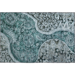 Piper Looms Mayfield Swirl AMF1078 Teal Machine Washable Area Rug Scatter Main Image