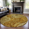 Piper Looms Mayfield Swirl AMF1078 Terracotta Machine Washable Area Rug Round Lifestyle Image Feature