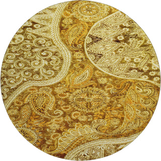Piper Looms Mayfield Swirl AMF1078 Terracotta Machine Washable Area Rug Round Main Image