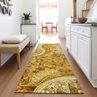 Piper Looms Mayfield Swirl AMF1078 Terracotta Machine Washable Area Rug Runner Lifestyle Image Feature
