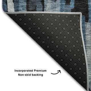 Piper Looms Mayfield Stripes AMF1079 Blue Machine Washable Area Rug Backing Image
