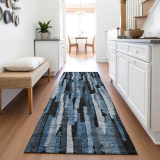 Piper Looms Mayfield Stripes AMF1079 Blue Machine Washable Area Rug Runner Lifestyle Image Feature