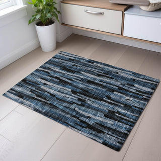 Piper Looms Mayfield Stripes AMF1079 Blue Machine Washable Area Rug Scatter Lifestyle Image Feature