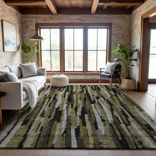 Piper Looms Mayfield Stripes AMF1079 Brown Machine Washable Area Rug Lifestyle Image Feature