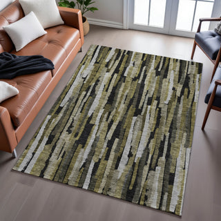 Piper Looms Mayfield Stripes AMF1079 Brown Machine Washable Area Rug Lifestyle Image Feature