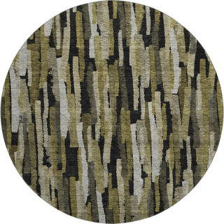 Piper Looms Mayfield Stripes AMF1079 Brown Machine Washable Area Rug Round Main Image
