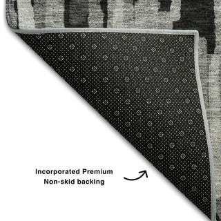 Piper Looms Mayfield Stripes AMF1079 Gray Machine Washable Area Rug Backing Image