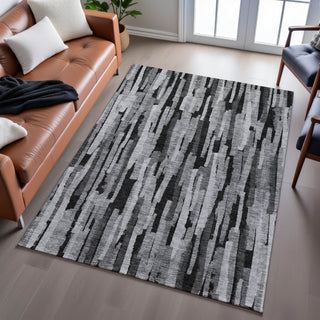 Piper Looms Mayfield Stripes AMF1079 Gray Machine Washable Area Rug Lifestyle Image Feature