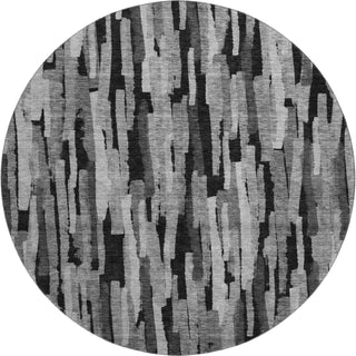Piper Looms Mayfield Stripes AMF1079 Gray Machine Washable Area Rug Round Main Image