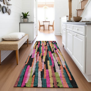 Piper Looms Mayfield Stripes AMF1079 Pink Machine Washable Area Rug Runner Lifestyle Image Feature