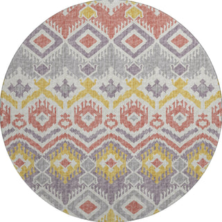 Piper Looms Mayfield Tribal Boho AMF108 Purple Machine Washable Area Rug Round Main Image