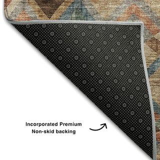 Piper Looms Mayfield Geometric AMF1080 Brown Machine Washable Area Rug Backing Image