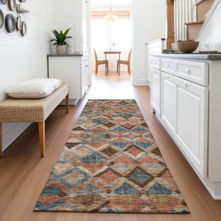 Piper Looms Mayfield Geometric AMF1080 Brown Machine Washable Area Rug Runner Lifestyle Image Feature