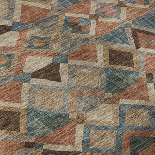 Piper Looms Mayfield Geometric AMF1080 Brown Machine Washable Area Rug Swatch Image