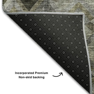 Piper Looms Mayfield Geometric AMF1080 Gray Machine Washable Area Rug Backing Image