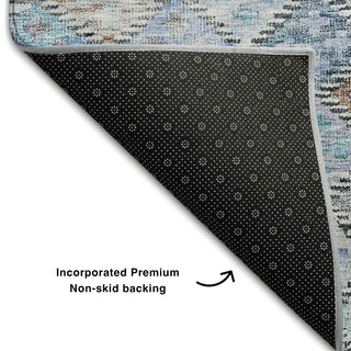 Piper Looms Mayfield Geometric AMF1081 Blue Machine Washable Area Rug Backing Image