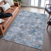 Piper Looms Mayfield Geometric AMF1081 Blue Machine Washable Area Rug Lifestyle Image Feature