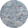 Piper Looms Mayfield Geometric AMF1081 Blue Machine Washable Area Rug Round Main Image