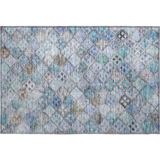 Piper Looms Mayfield Geometric AMF1081 Blue Machine Washable Area Rug Scatter Main Image