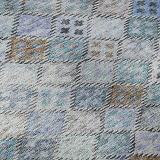 Piper Looms Mayfield Geometric AMF1081 Blue Machine Washable Area Rug Swatch Image