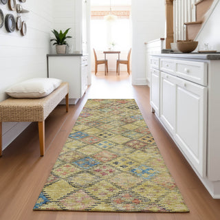 Piper Looms Mayfield Geometric AMF1081 Gold Machine Washable Area Rug Runner Lifestyle Image Feature