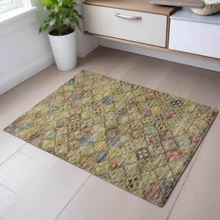 Piper Looms Mayfield Geometric AMF1081 Gold Machine Washable Area Rug Scatter Lifestyle Image Feature