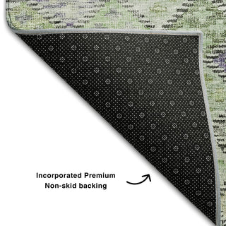 Piper Looms Mayfield Geometric AMF1081 Green Machine Washable Area Rug Backing Image