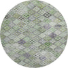 Piper Looms Mayfield Geometric AMF1081 Green Machine Washable Area Rug Round Main Image