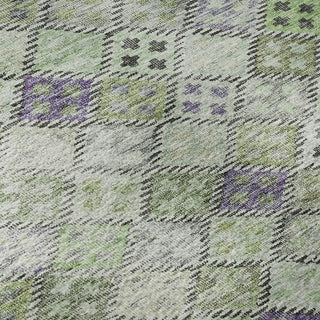 Piper Looms Mayfield Geometric AMF1081 Green Machine Washable Area Rug Swatch Image