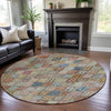 Piper Looms Mayfield Geometric AMF1081 Paprika Machine Washable Area Rug Round Lifestyle Image Feature